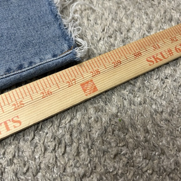 Levis Wedgie Skinny Jeans Womens 28 Blue Denim 28" Inseam Frayed Hem Stretch - Picture 5 of 7